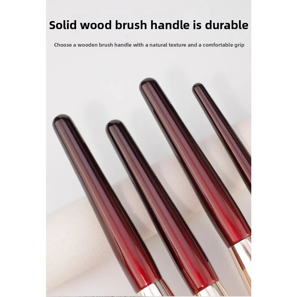 15 Professional Makeup Brushes Solid Wood Handle Aluminum Tube Makeup Brush Set Soft Multi-functional Beauty Tool
