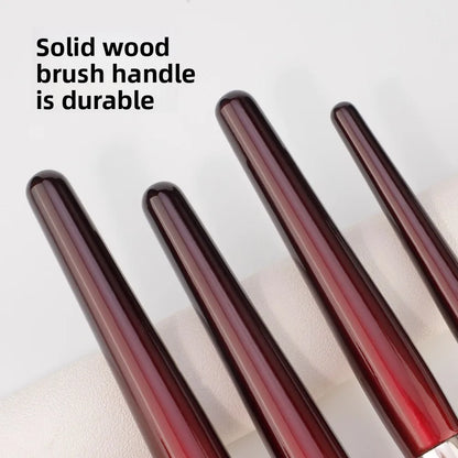 15 Professional Makeup Brushes Solid Wood Handle Aluminum Tube Makeup Brush Set Soft Multi-functional Beauty Tool