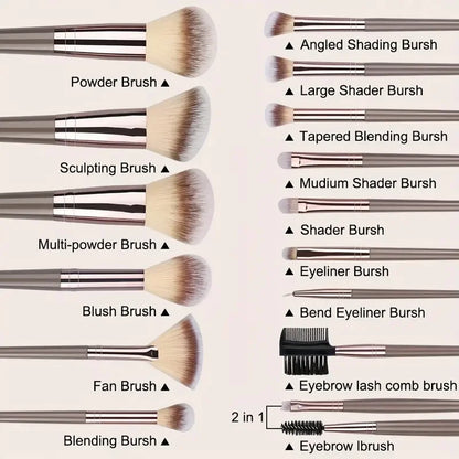10-20PCS Makeup Brush Set Foundation Concealer Powder Eyeshadow Blush Brush Kabuki Blending Cosmetic Beauty Tool for Face