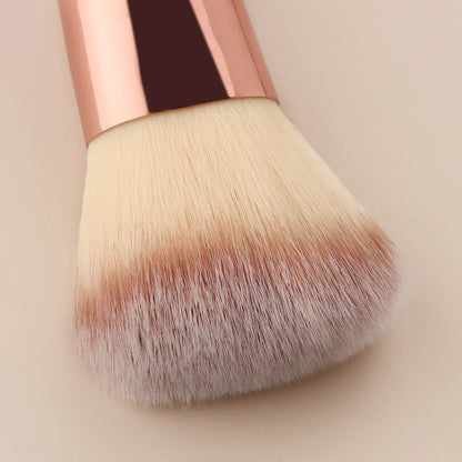 Single Dual-Ended Beauty Brush, Round Blush Brush + Large Powder Brush Soft Bristle Facial Makeup Tool