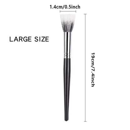 Pointillator brush Blush brush Pure wool flat head Cangzhou makeup brush Soft bristle wooden handle Beauty tool