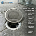 ScoriaIndex™ Crater-Vortex Deep-Sill Drain Strainer (with Anti-Adhesion Mineral Coating)