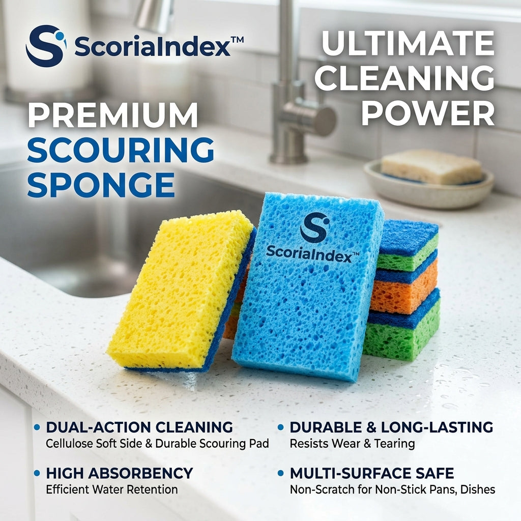 ScoriaIndex™ Stratum-Wave Contoured All-Purpose Sponge (Pack of 5 Modular Slabs)